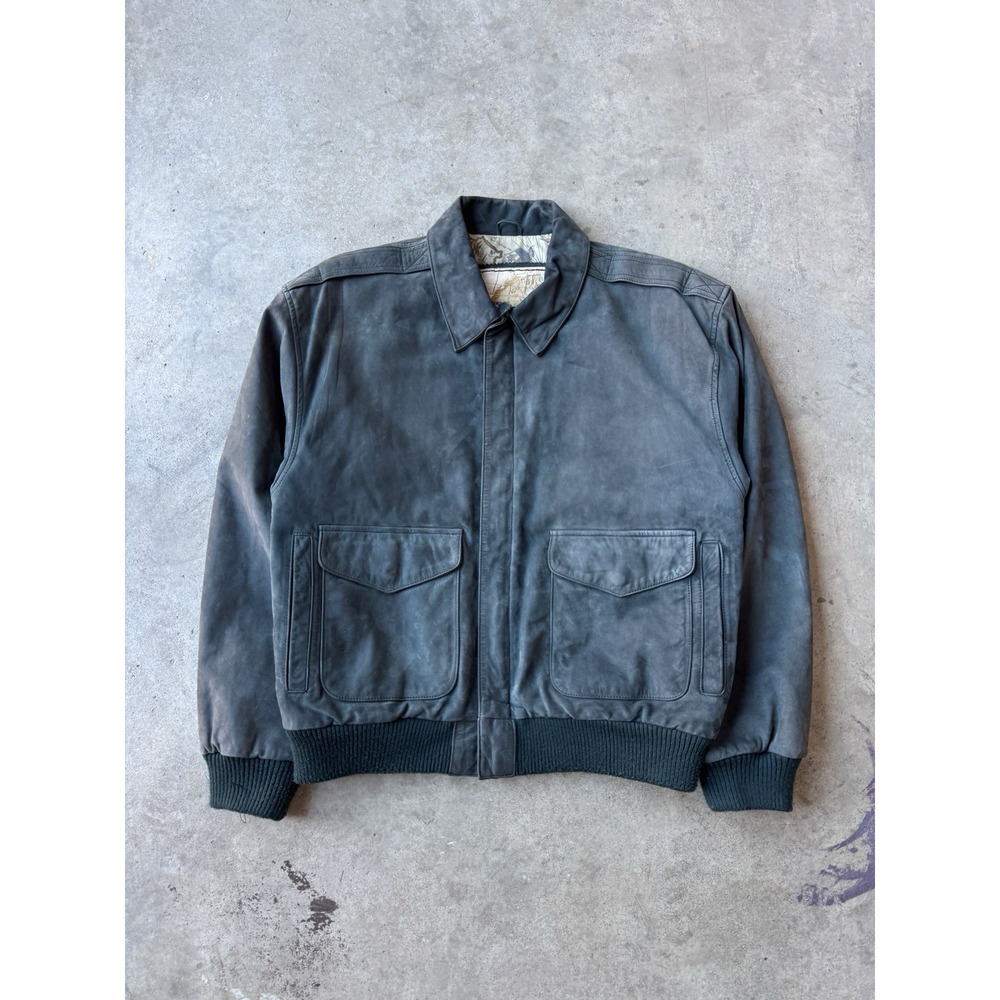 VTG 80s G-3 Global Soft Suede 100% Leather Bomber Flight Aviator A-2 Jacket S